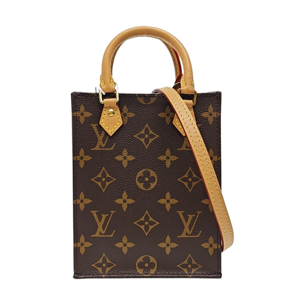 SAC PLAT Mini Monogram Coated Canvas Brown