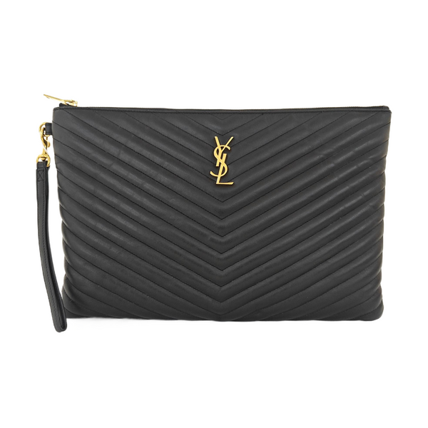 MONOGRAM Chevron Calfskin Black