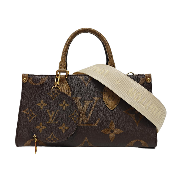 ONTHEGO EAST WEST PM Monogram Coated Canvas Brown