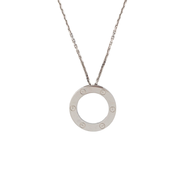 LOVE 18k White Gold Silver Necklace