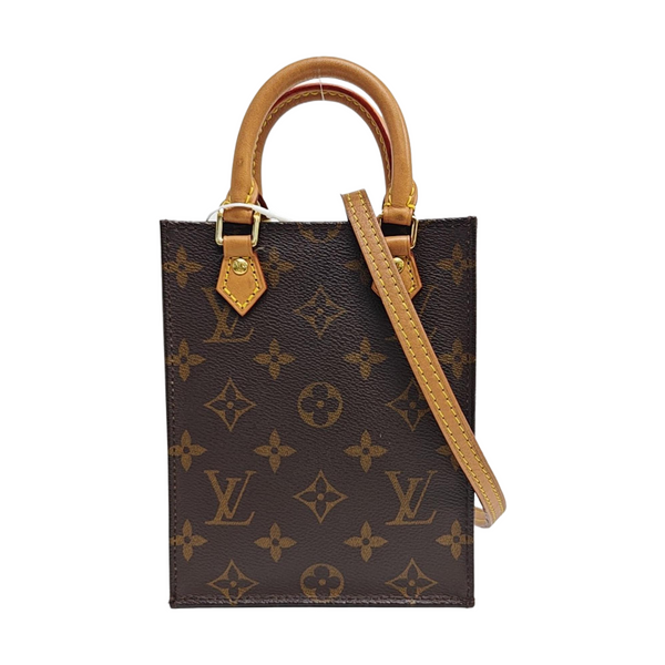 SAC PLAT Mini Monogram Coated Canvas Brown