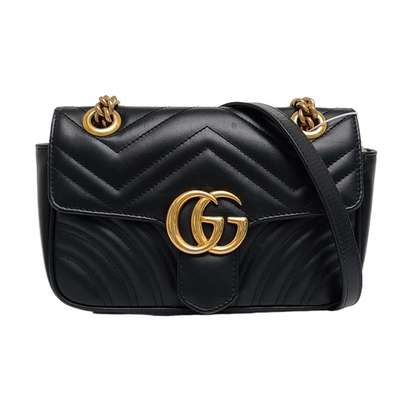 GG Marmont Small Quilted Calfskin Black