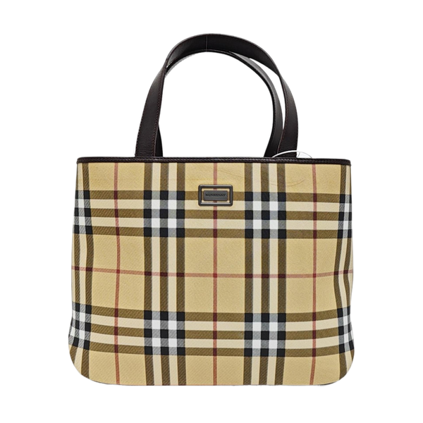 Coated Canvas Tote Bag Beige