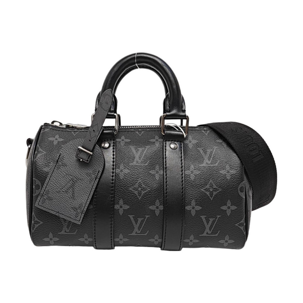 KEEPALL 25 Monogram Coated Canvas Black