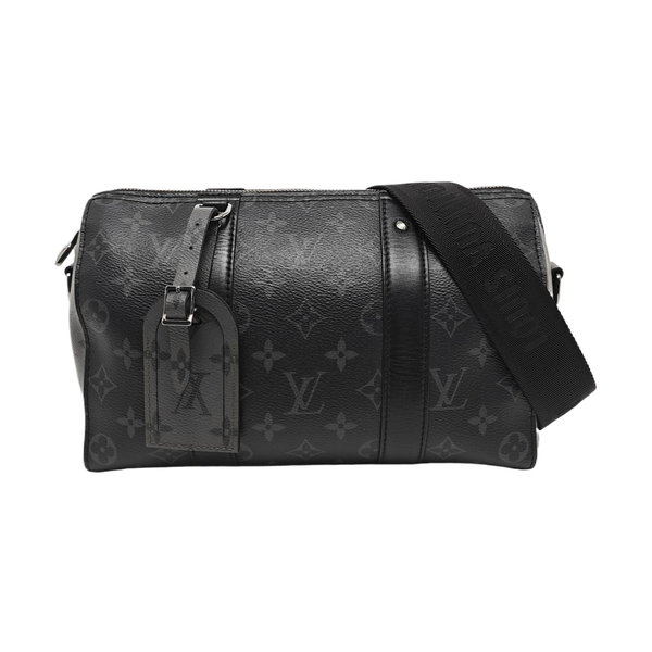 KEEPALL Monogram Coated Canvas Black