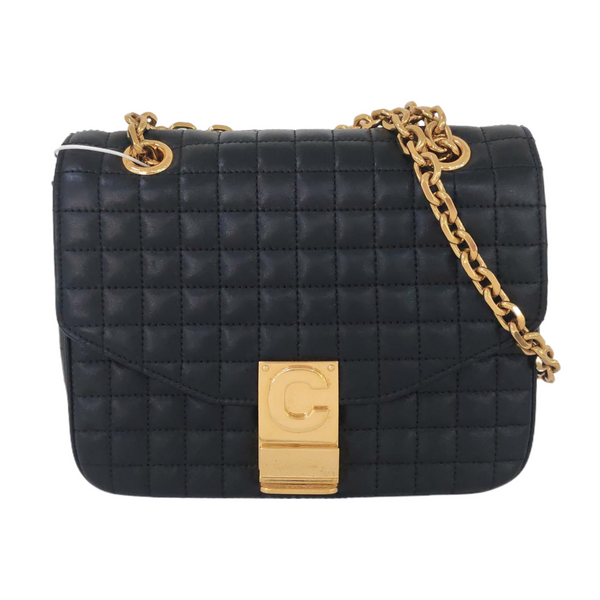 C Small Quilted Calfskin Black