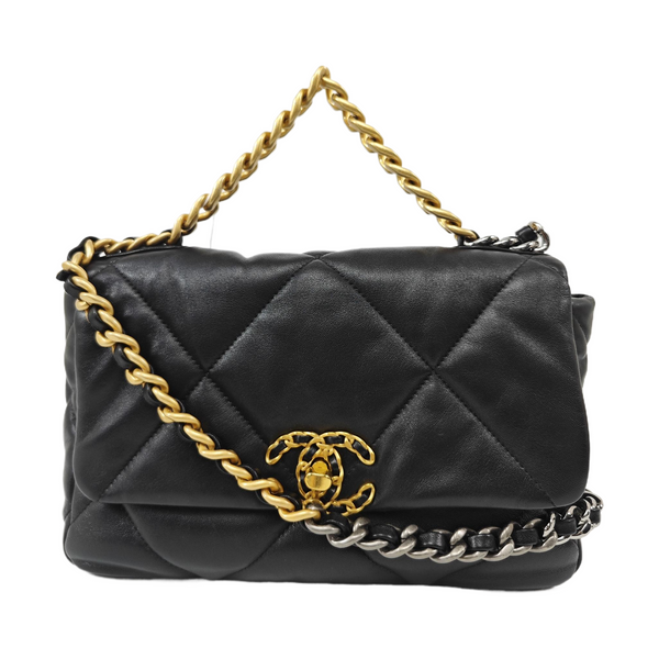 CHANEL 19 Small Quilted Lambskin Black