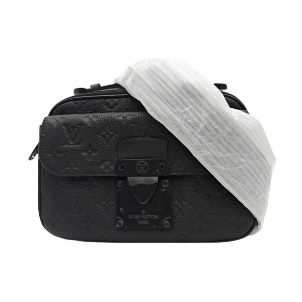 S LOCK Monogram Calfskin Black