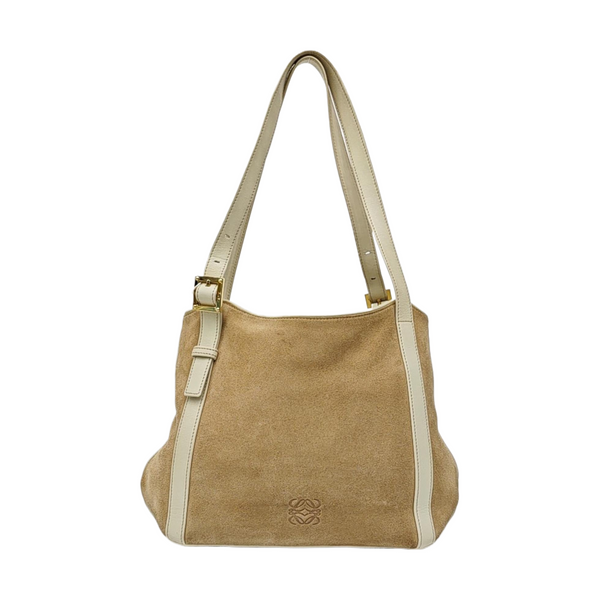 Suede Top Handle Bag Beige