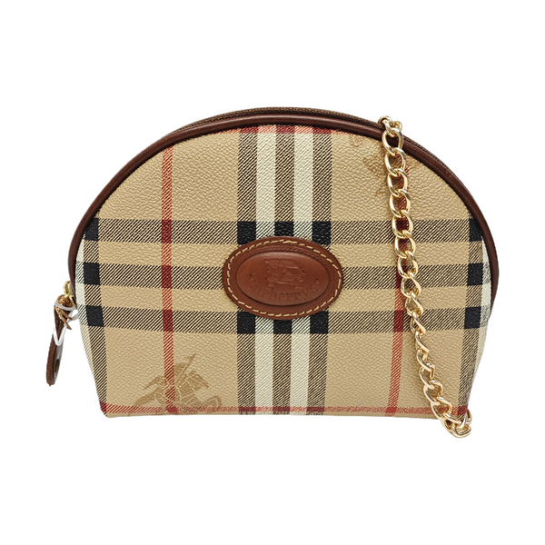 Coated Canvas Shoulder Bag Brown