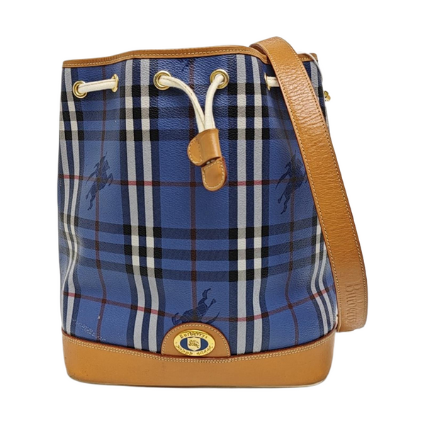 Coated Canvas Shoulder Bag Blue