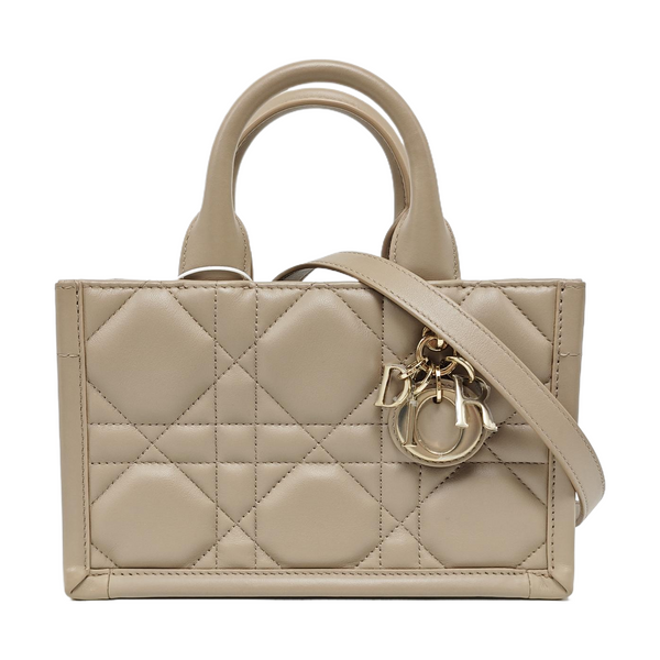 Book Tote Mini Cannage Calfskin Gray