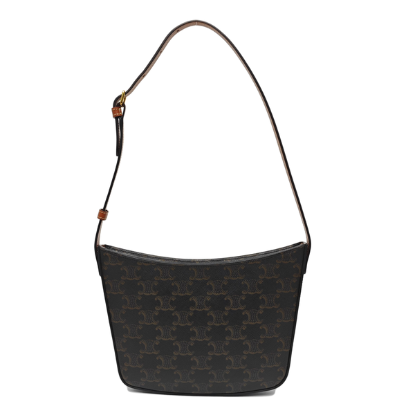 Coated Canvas Top Handle Bag Medium Brown