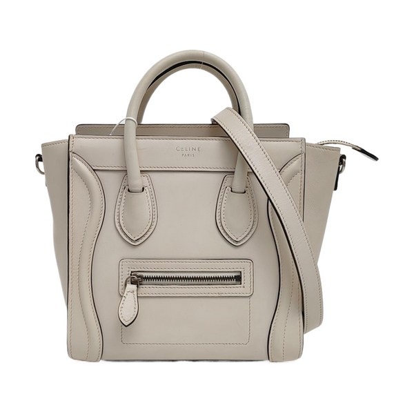 Authenticated pre-owned LUGGAGE Nano Calfskin White - Tote Bag at Looply