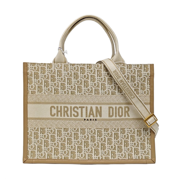 Book Tote Medium Oblique Canvas White