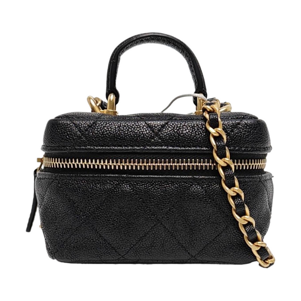 Quilted Grained Calfskin Small Black