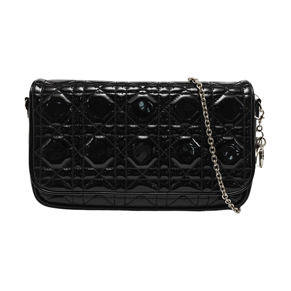 Lady Dior Small Cannage Patent Leather Black
