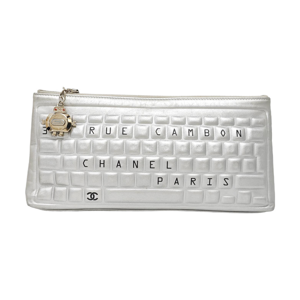 Calfskin Clutch Silver