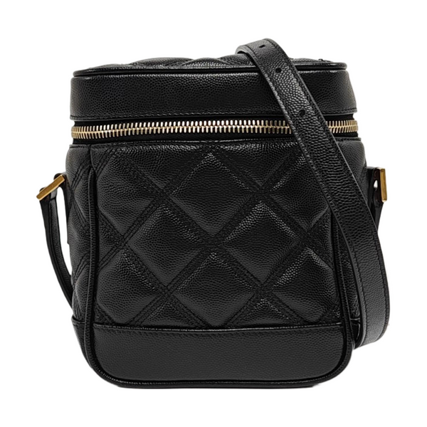 80'S VANITY Quilted Calfskin Black