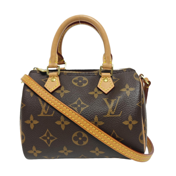 SPEEDY Nano Monogram Coated Canvas Brown