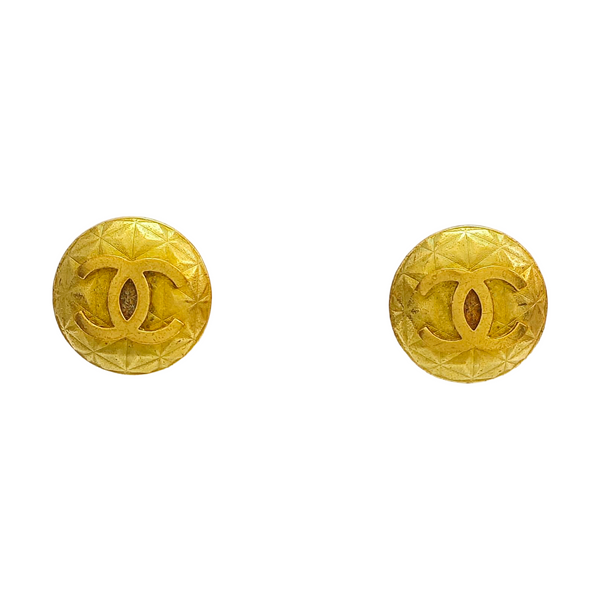 Vintage Metal Gold Clip On Earrings