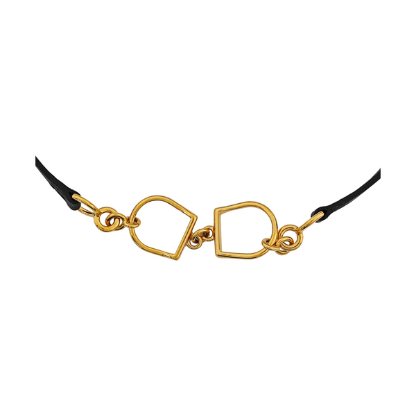 Etrier Leather Black Necklace
