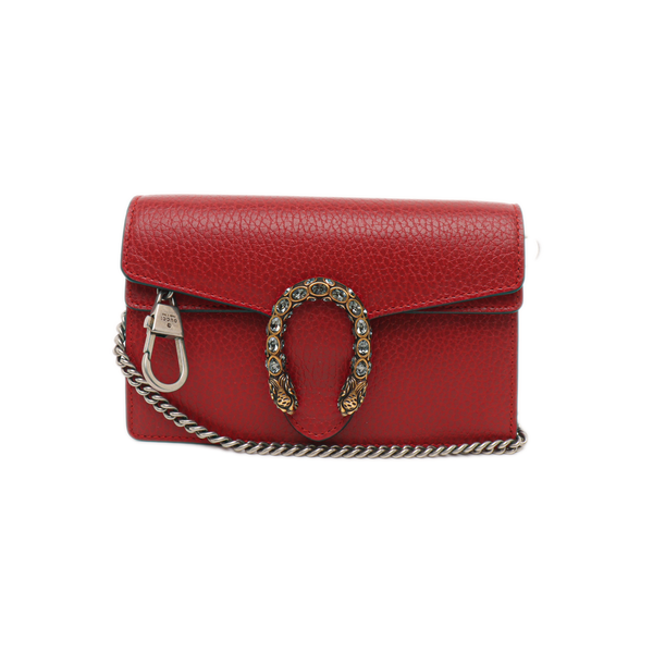 Authenticated pre-owned Dionysus Super Mini Calfskin Red - Crossbody Bag at Looply