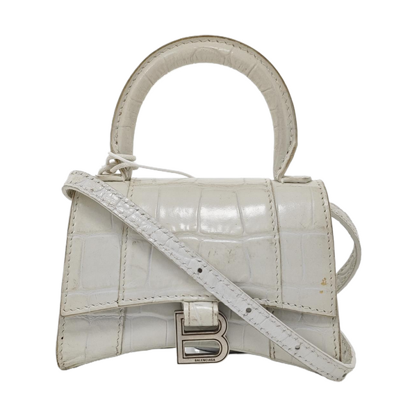 Hourglass Mini Calfskin White