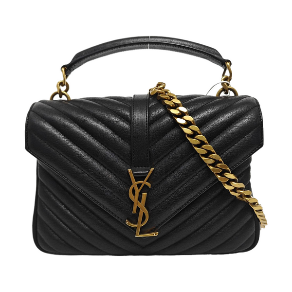 COLLEGE Medium Chevron Lambskin Black