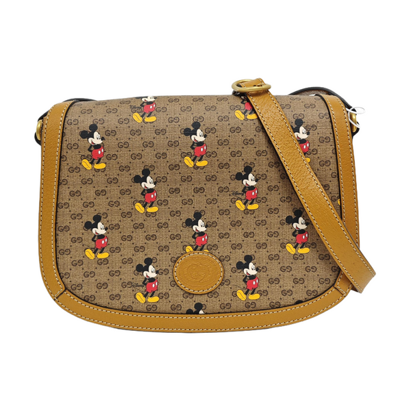 Disney X Gucci Small Monogram Coated Canvas Brown