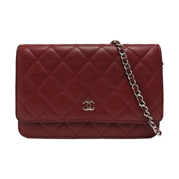 WOC Quilted Grained Calfskin Red