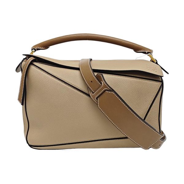 Puzzle Medium Calfskin Beige