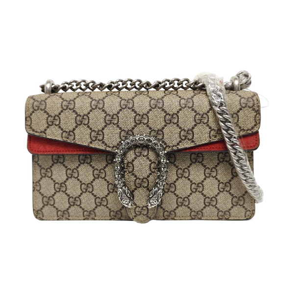 Dionysus Small Monogram Coated Canvas Beige