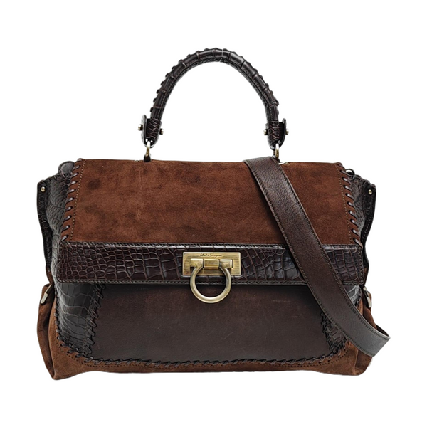Calfskin Shoulder Bag Brown
