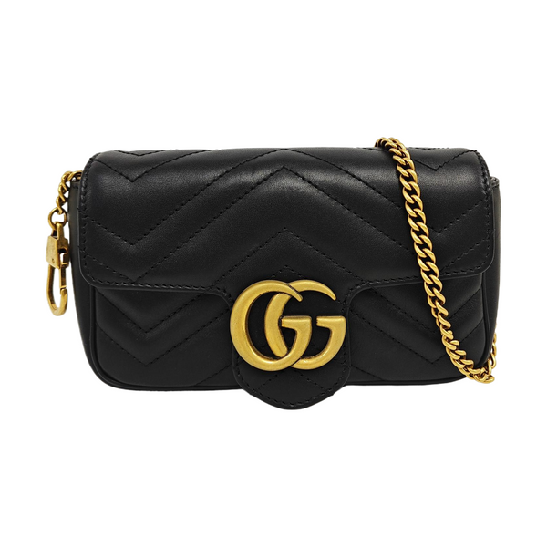 GG Marmont Mini Quilted Calfskin Black
