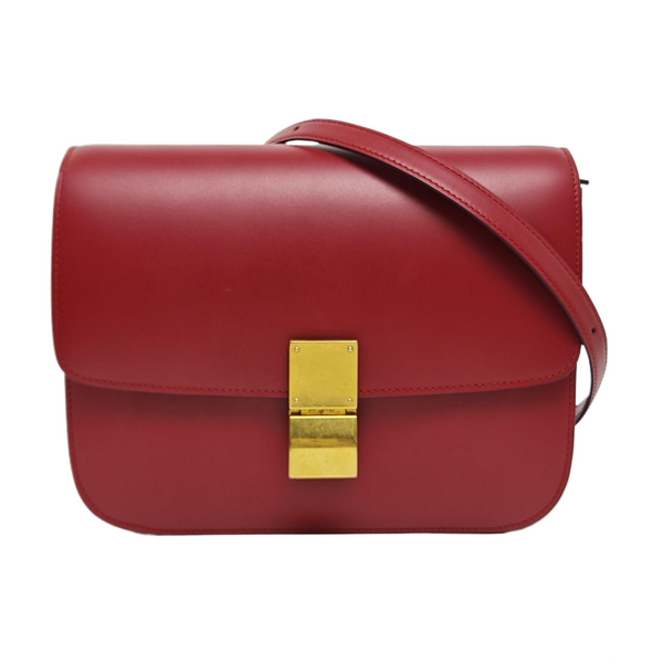 Authenticated pre-owned CLASSIC BOX Medium Calfskin Red - Crossbody Bag at Looply