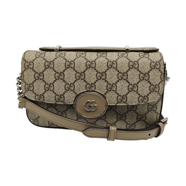 Monogram Coated Canvas Shoulder Bag Gray