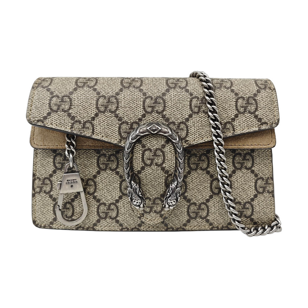 Dionysus Super Mini Monogram Coated Canvas Beige