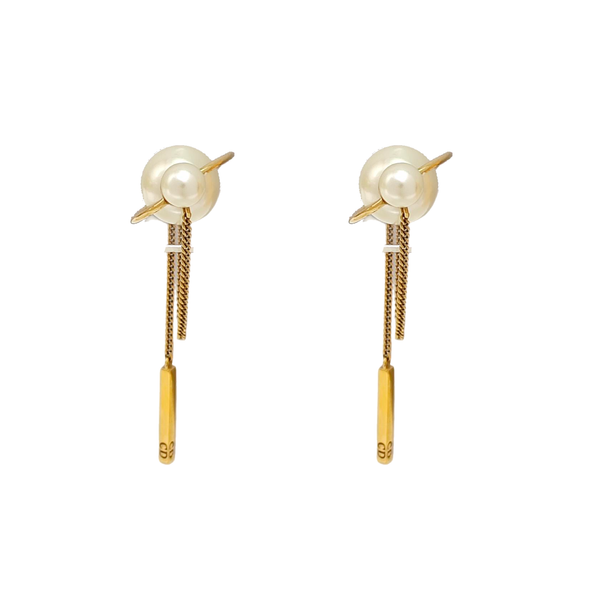Dior Tribales Metal White Stud Earrings