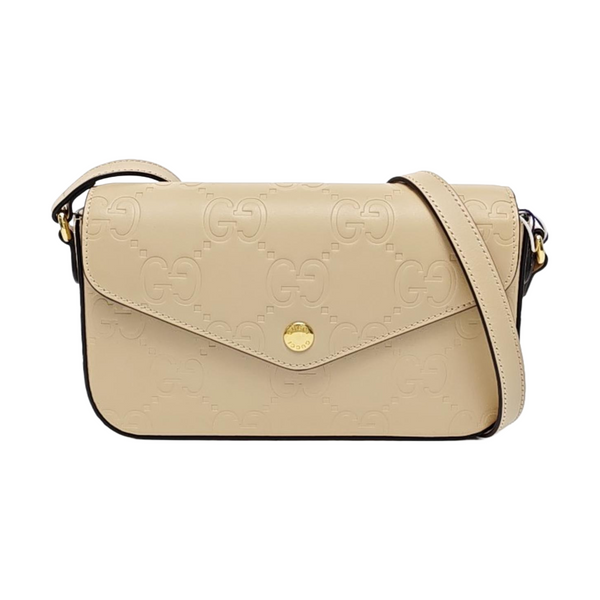 Monogram Calfskin Shoulder Bag Super Mini Beige