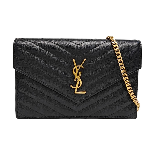MONOGRAM Chevron Calfskin Black