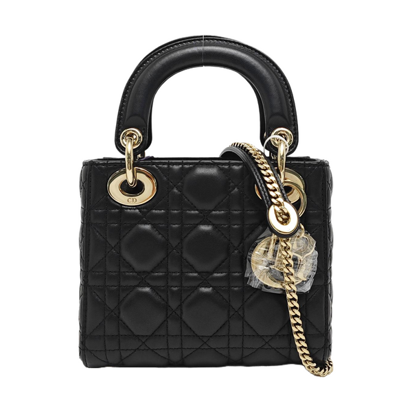Lady Dior Mini Cannage Lambskin Black