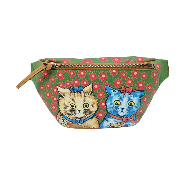 Coated Canvas Belt Bag Green