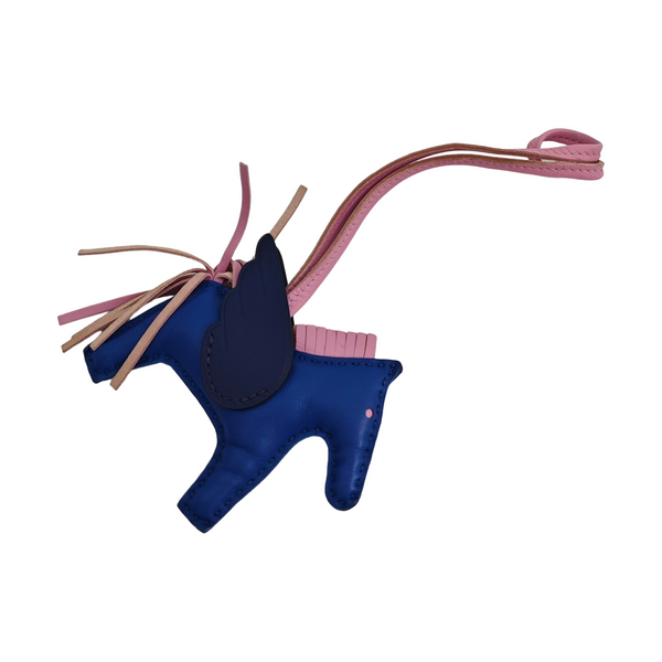 Leather Bag Charm Blue