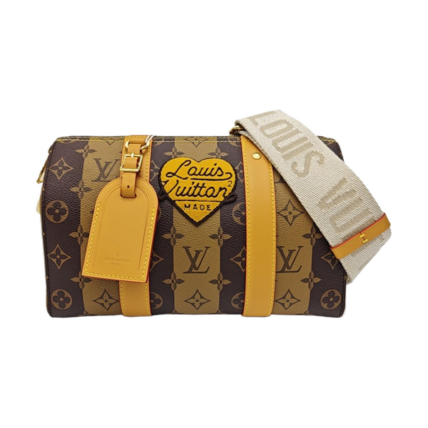 KEEPALL Monogram Coated Canvas Brown