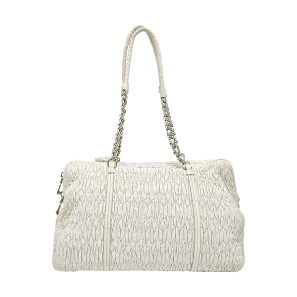 Avenue Quilted Lambskin White