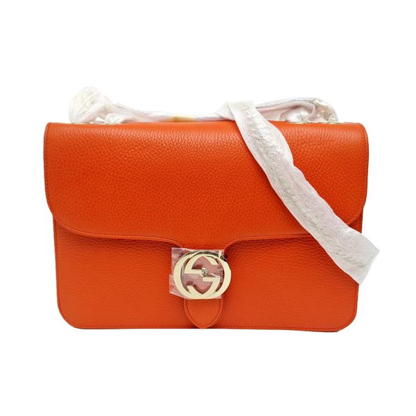 Interlocking G Large Calfskin Orange
