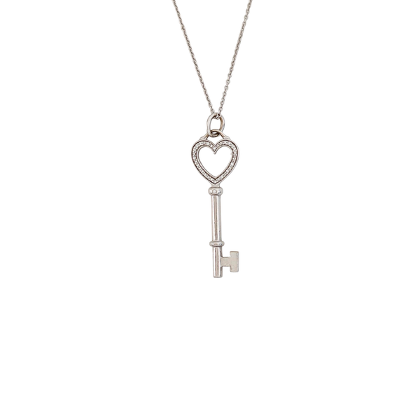 Tiffany Keys 18k White Gold Silver Necklace