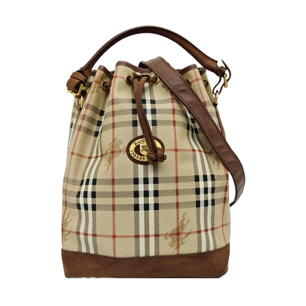 Coated Canvas Bucket Bag Brown