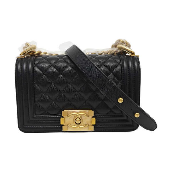 BOY CHANEL Mini Quilted Calfskin Black